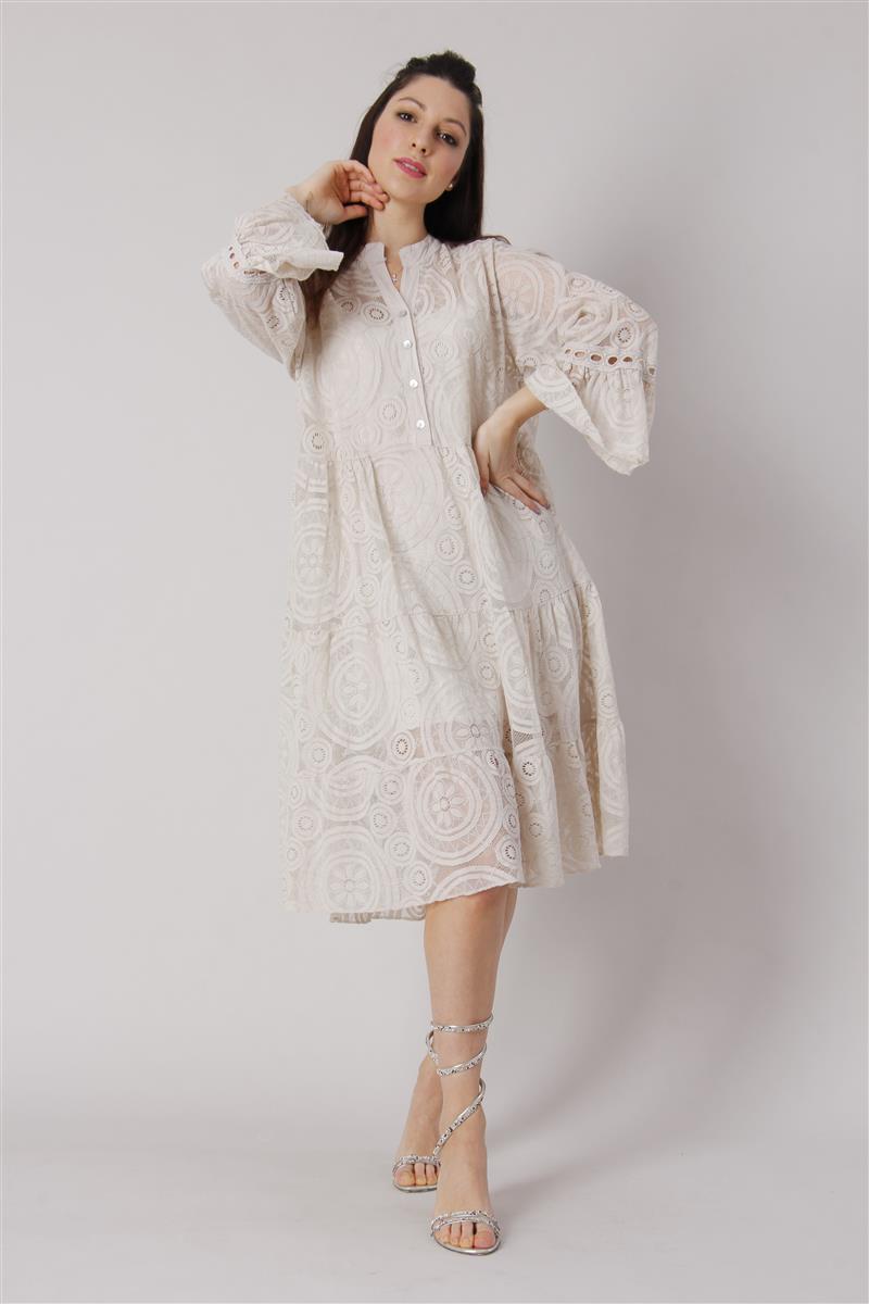 Italian wholesale broderie anglaise midi dress